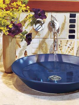 Round blue sink
